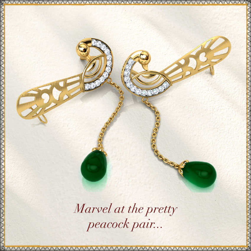 Navilu Plumage Gemstone Ear Cuffs