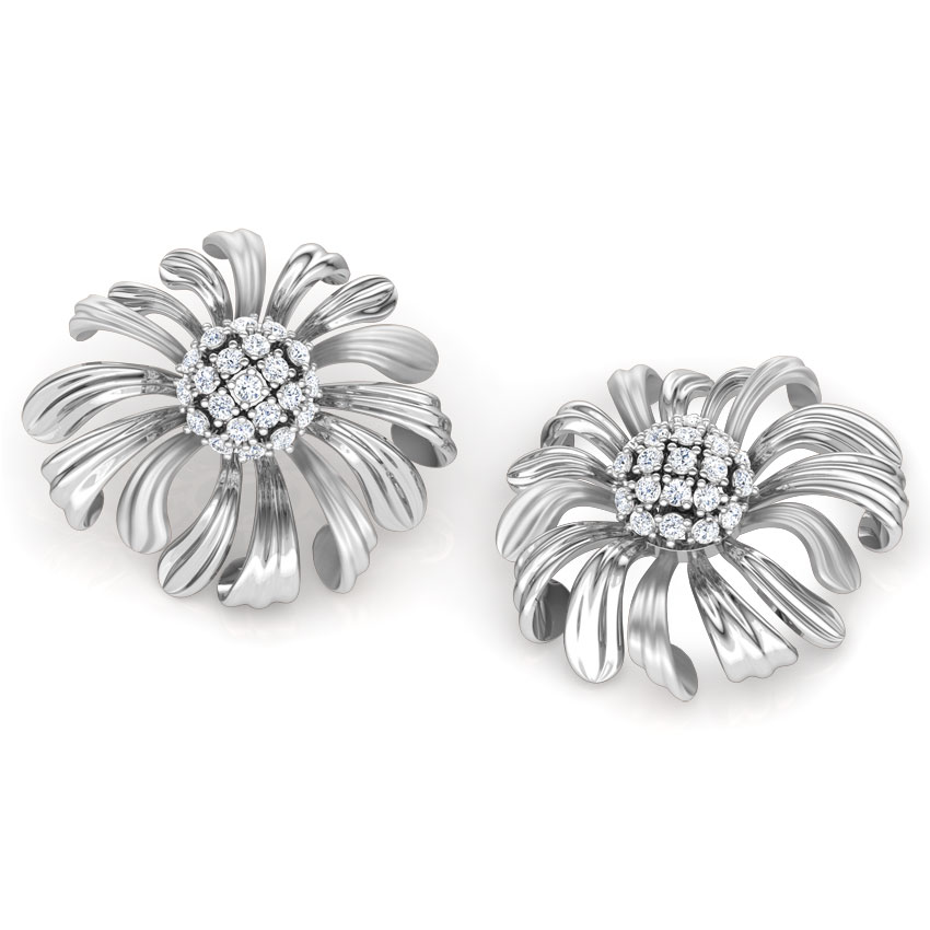 Aster Bloom Diamond Stud Earrings