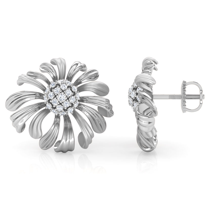 Aster Bloom Diamond Stud Earrings