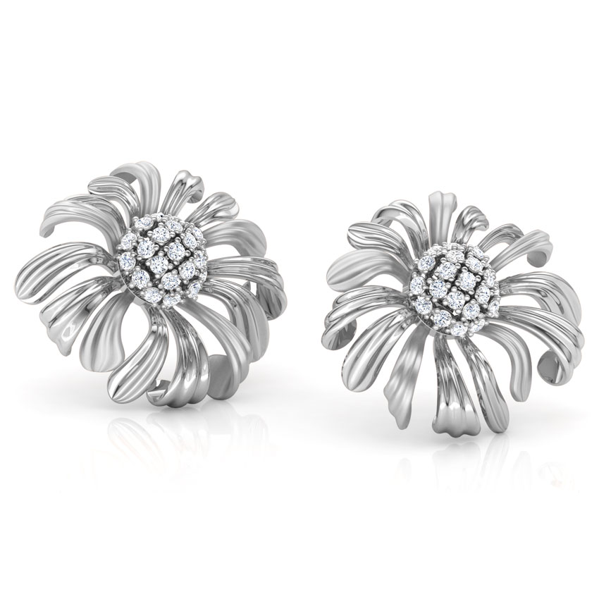 Aster Bloom Diamond Stud Earrings