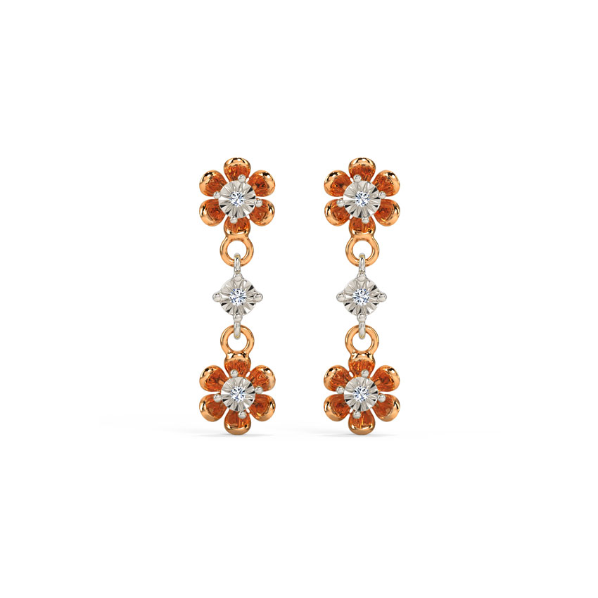 Blossom Miracle Plate Diamond Drop Earrings