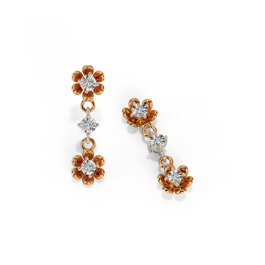 Blossom Miracle Plate Diamond Drop Earrings