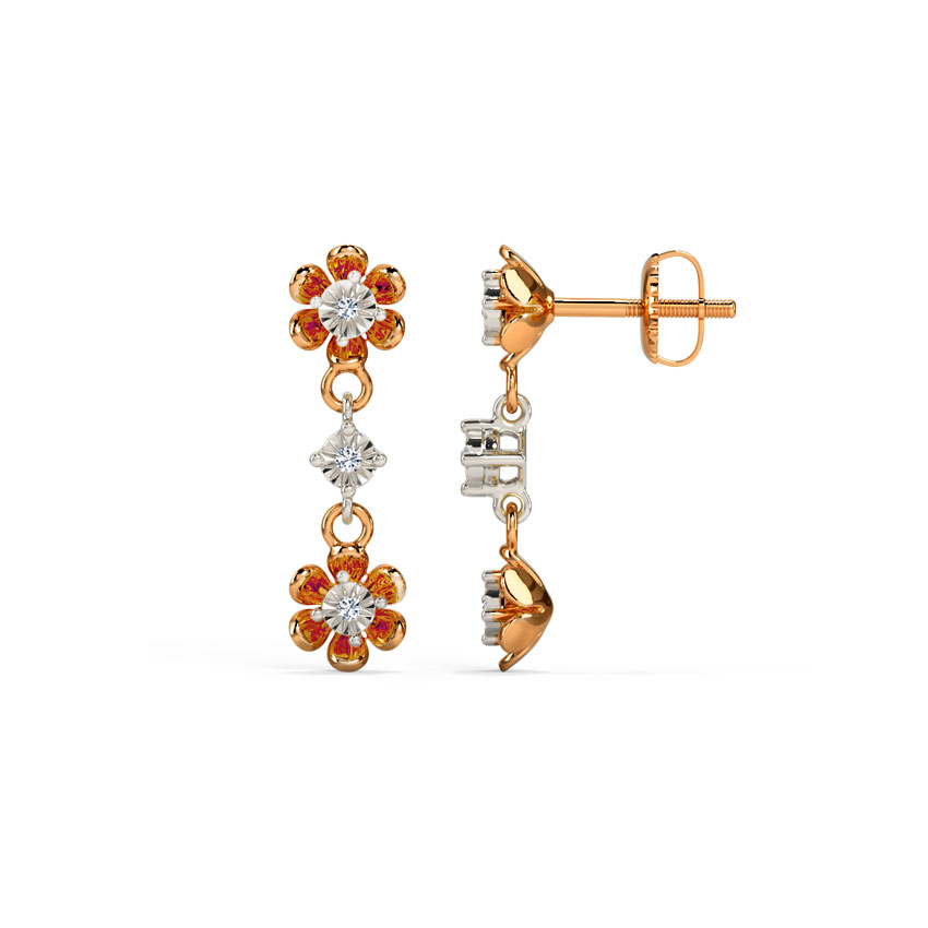 Blossom Miracle Plate Diamond Drop Earrings