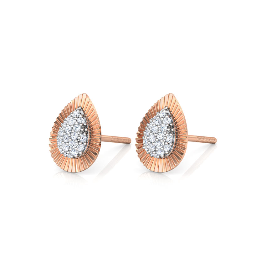 Pear Cluster Diamond Stud Earrings