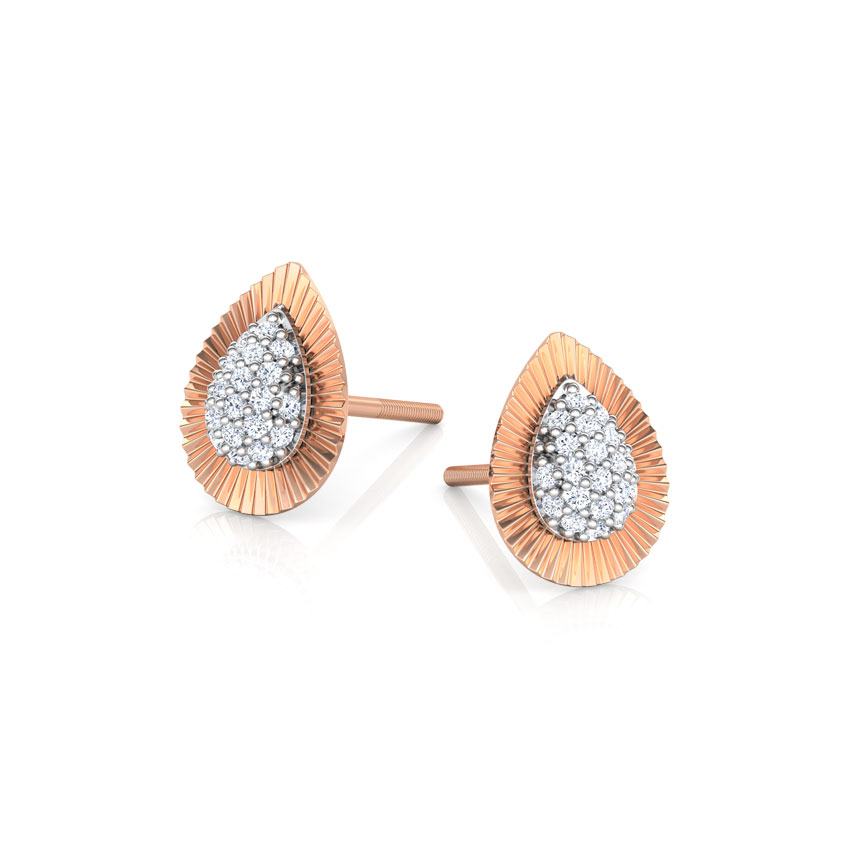 Pear Cluster Diamond Stud Earrings
