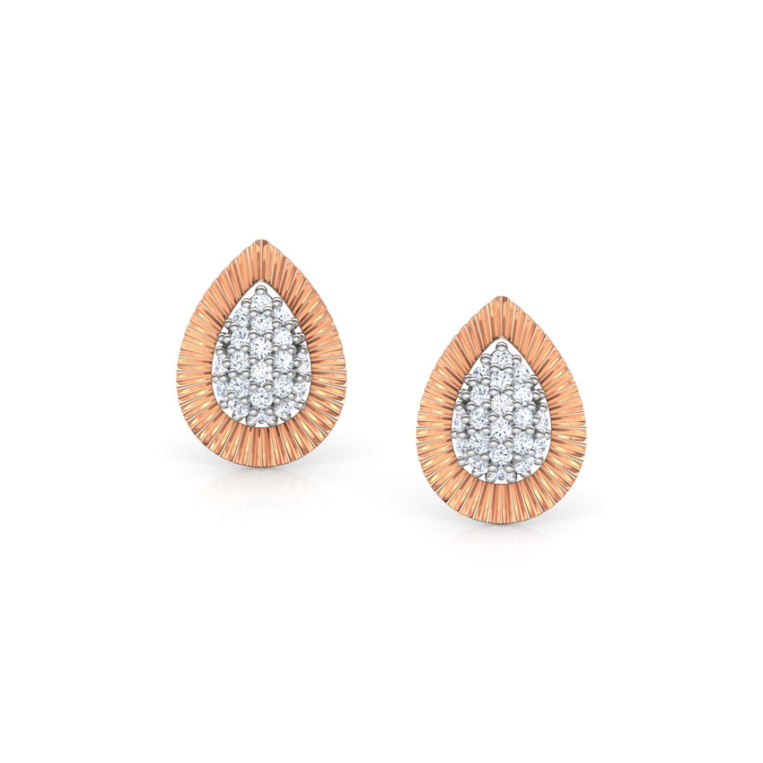 Pear Cluster Diamond Stud Earrings