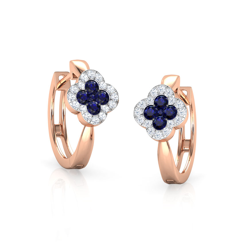 Sapphire Floret Hoop Earrings