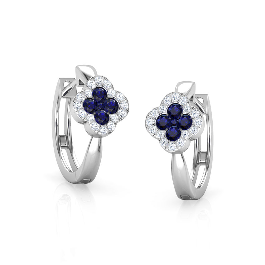 Sapphire Floret Hoop Earrings