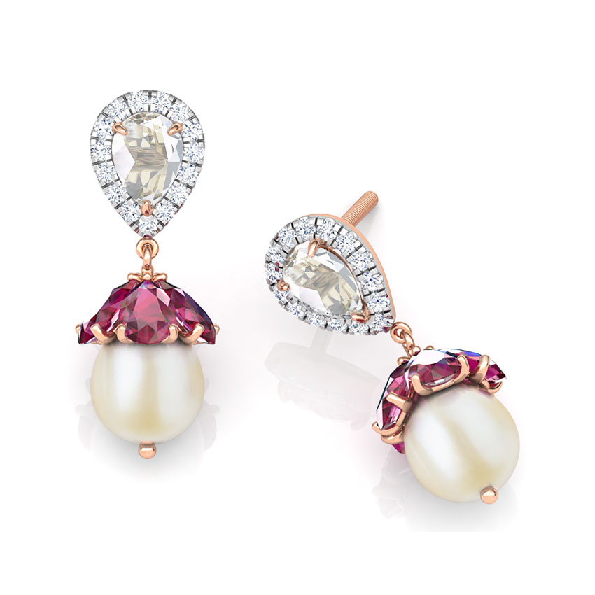 Afsa Flora Gemstone Drop Earrings