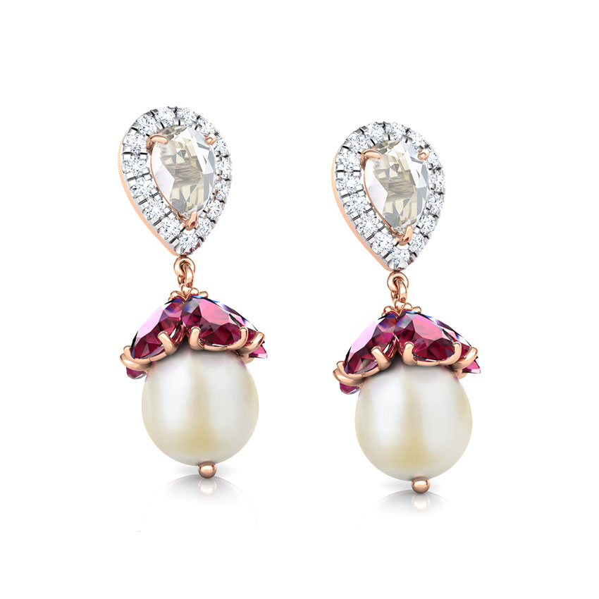 Afsa Flora Gemstone Drop Earrings