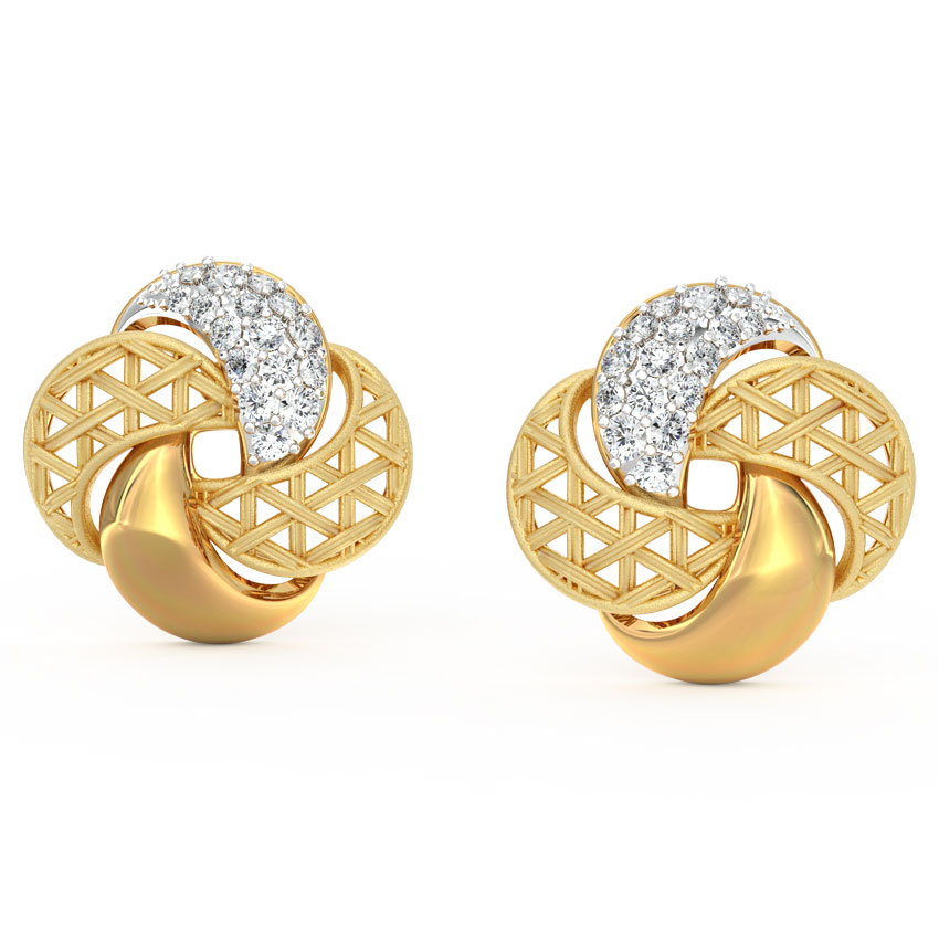 Overlay Interlaced Diamond Stud Earrings Overlay Interlaced Diamond Stud Earrings