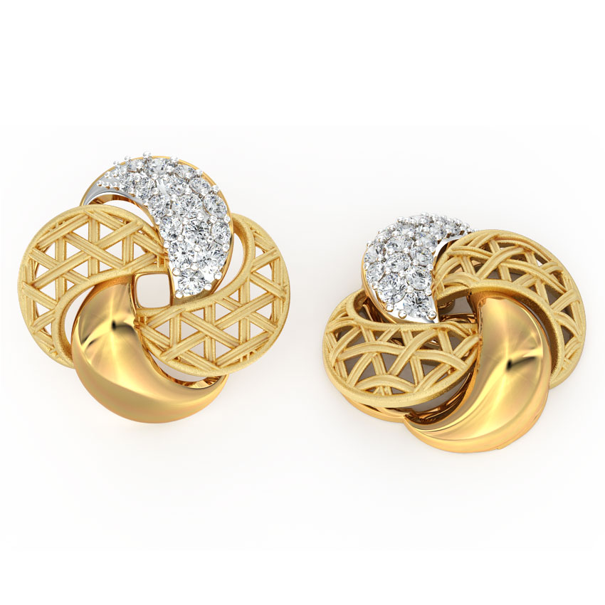 Overlay Interlaced Diamond Stud Earrings Overlay Interlaced Diamond Stud Earrings