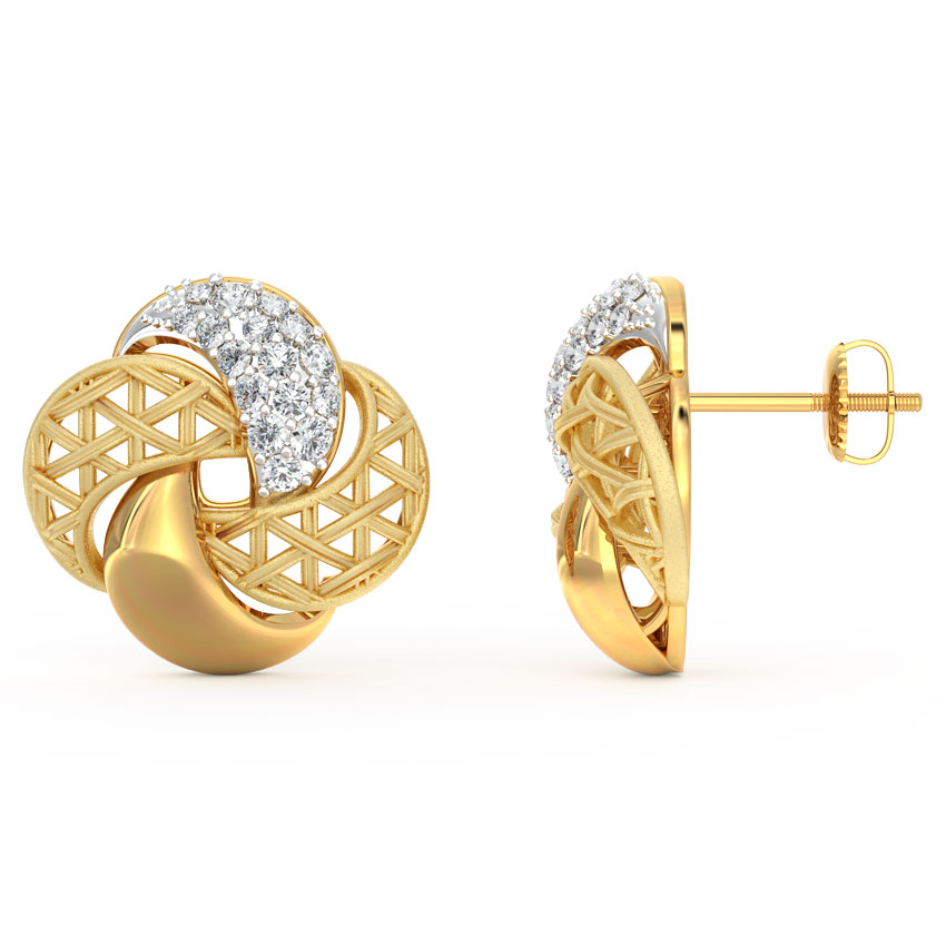 Overlay Interlaced Diamond Stud Earrings Overlay Interlaced Diamond Stud Earrings
