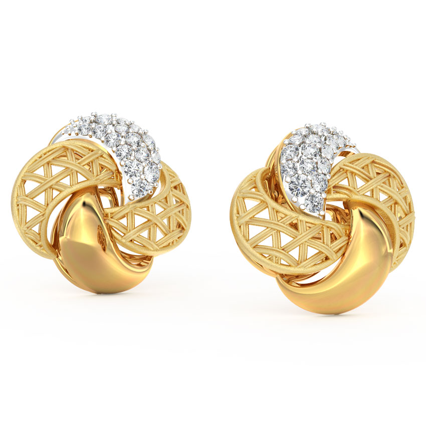 Overlay Interlaced Diamond Stud Earrings Overlay Interlaced Diamond Stud Earrings