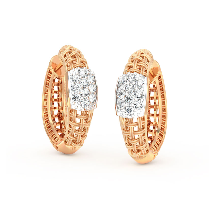 Trendy Twill Diamond Hoop Earrings Trendy Twill Diamond Hoop Earrings