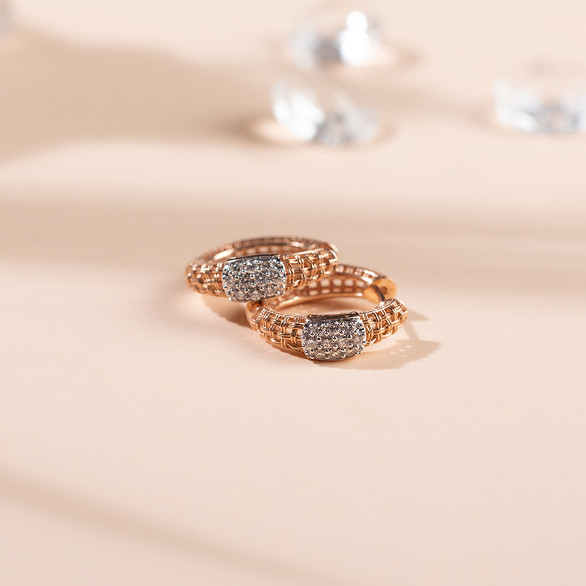 Trendy Twill Diamond Hoop Earrings Trendy Twill Diamond Hoop Earrings