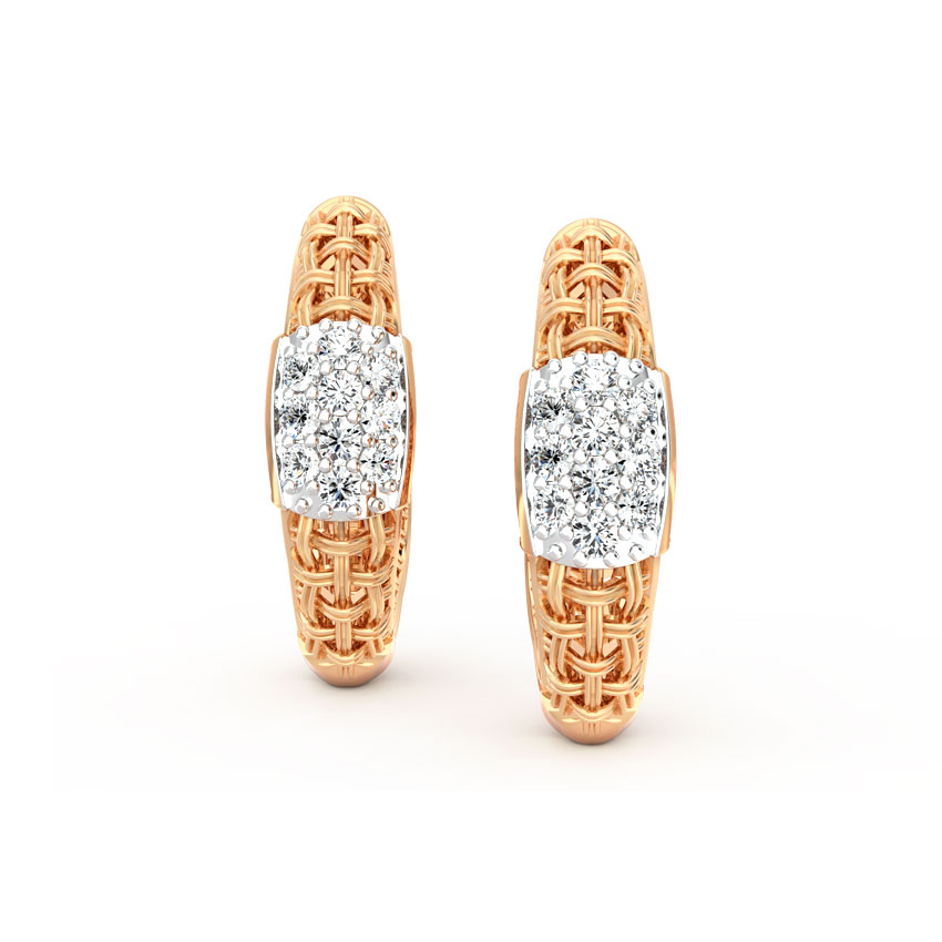 Trendy Twill Diamond Hoop Earrings Trendy Twill Diamond Hoop Earrings