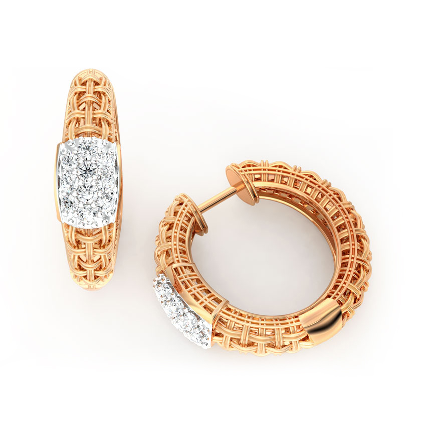 Trendy Twill Diamond Hoop Earrings Trendy Twill Diamond Hoop Earrings
