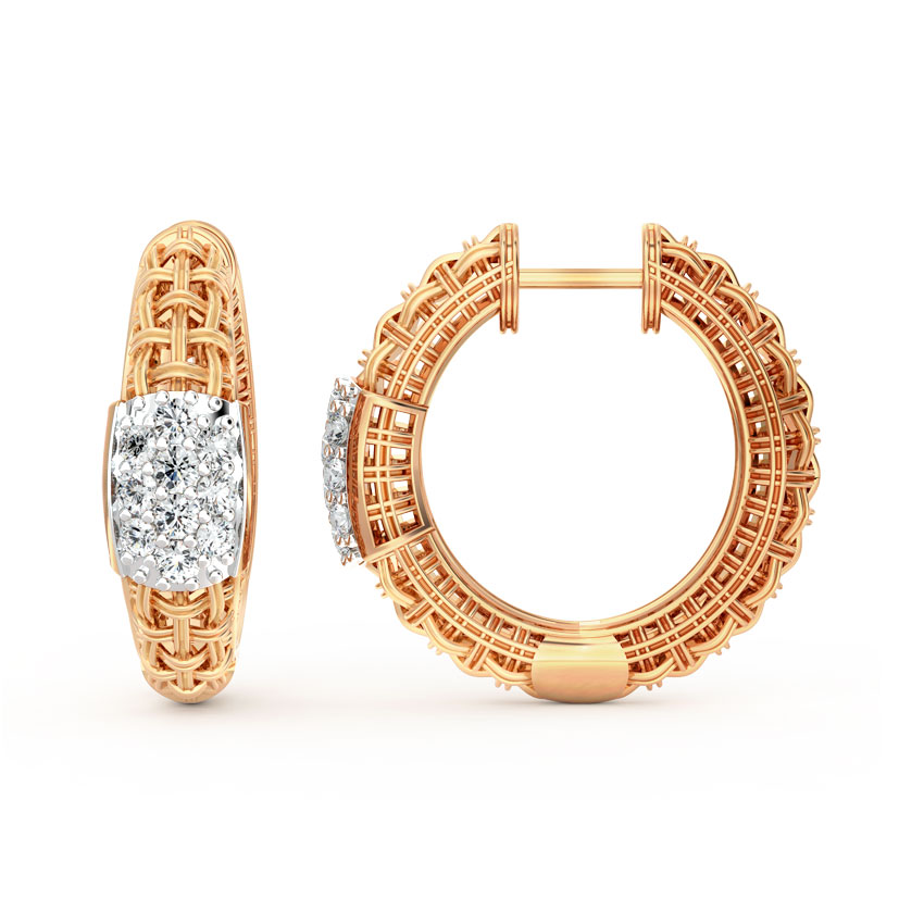 Trendy Twill Diamond Hoop Earrings Trendy Twill Diamond Hoop Earrings