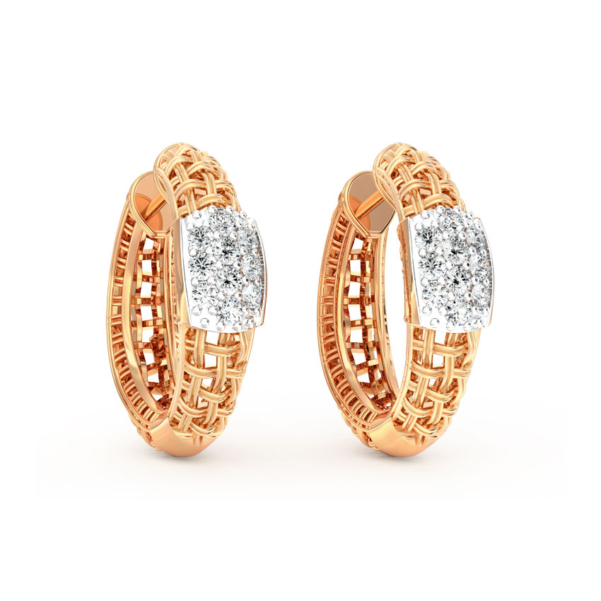 Trendy Twill Diamond Hoop Earrings Trendy Twill Diamond Hoop Earrings