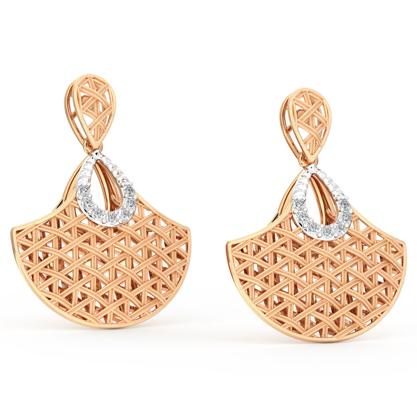 Flare Interlaced Diamond Drop Earrings