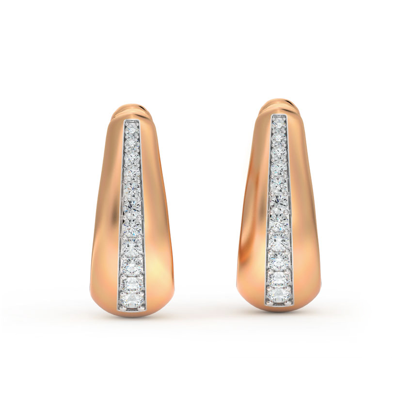 Liner Interlaced Diamond Hoop Earrings