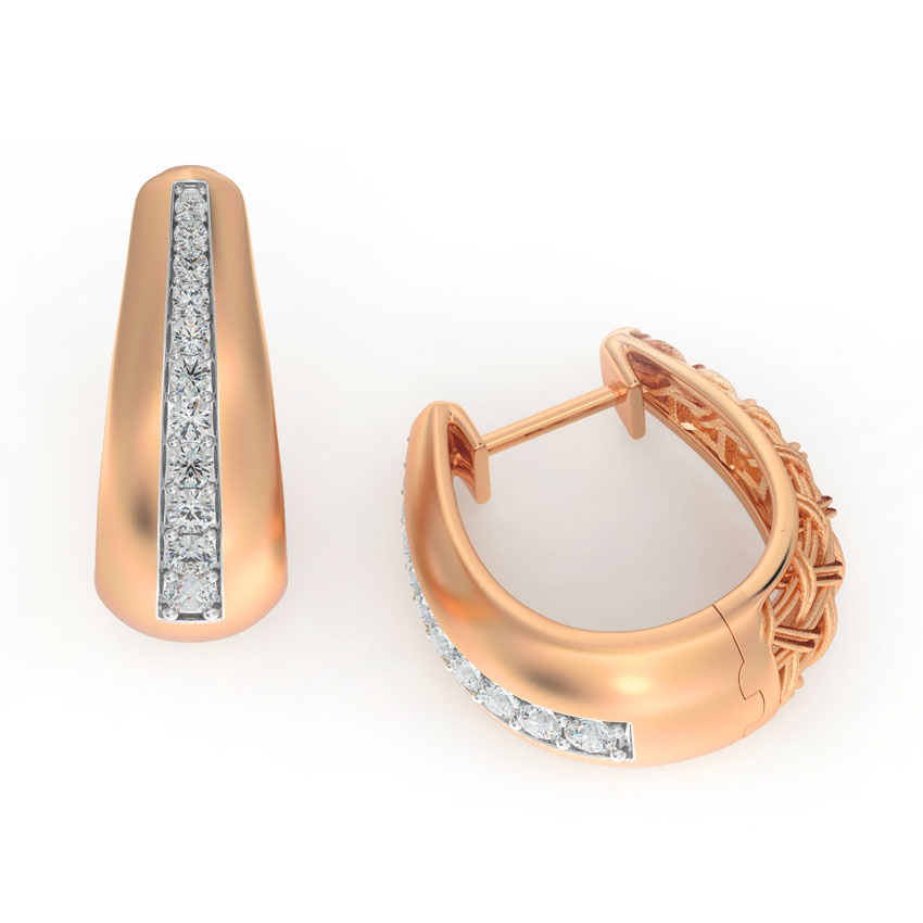 Liner Interlaced Diamond Hoop Earrings
