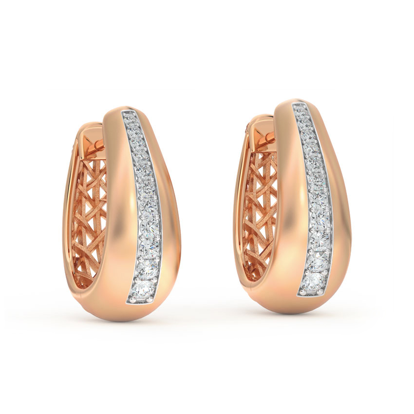 Liner Interlaced Diamond Hoop Earrings