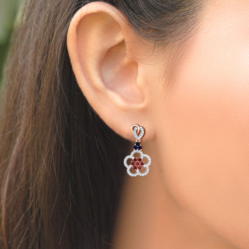Saanvi Vibrant Gemstone Drop Earrings Saanvi Vibrant Gemstone Drop Earrings