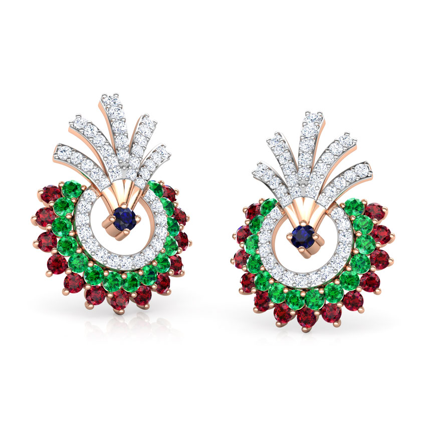 Hrishita Vibrant Gemstone Stud Earrings Hrishita Vibrant Gemstone Stud Earrings