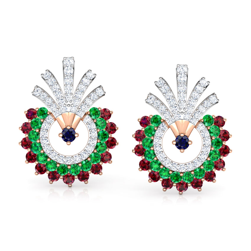 Hrishita Vibrant Gemstone Stud Earrings Hrishita Vibrant Gemstone Stud Earrings