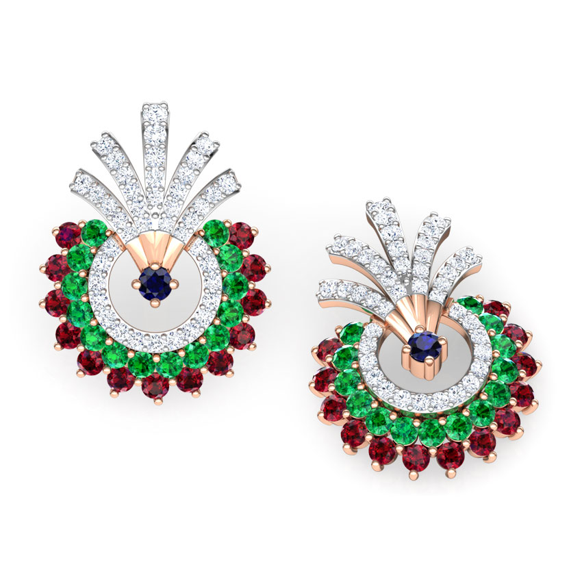 Hrishita Vibrant Gemstone Stud Earrings Hrishita Vibrant Gemstone Stud Earrings