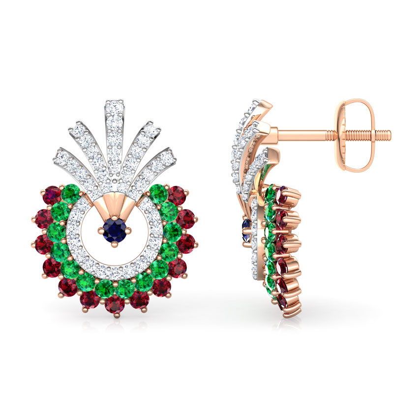 Hrishita Vibrant Gemstone Stud Earrings Hrishita Vibrant Gemstone Stud Earrings