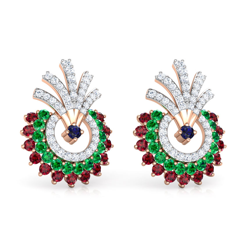 Hrishita Vibrant Gemstone Stud Earrings Hrishita Vibrant Gemstone Stud Earrings