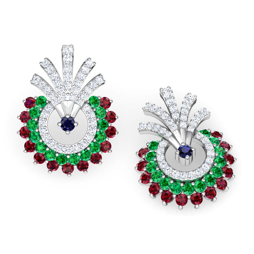 Hrishita Vibrant Gemstone Stud Earrings Hrishita Vibrant Gemstone Stud Earrings