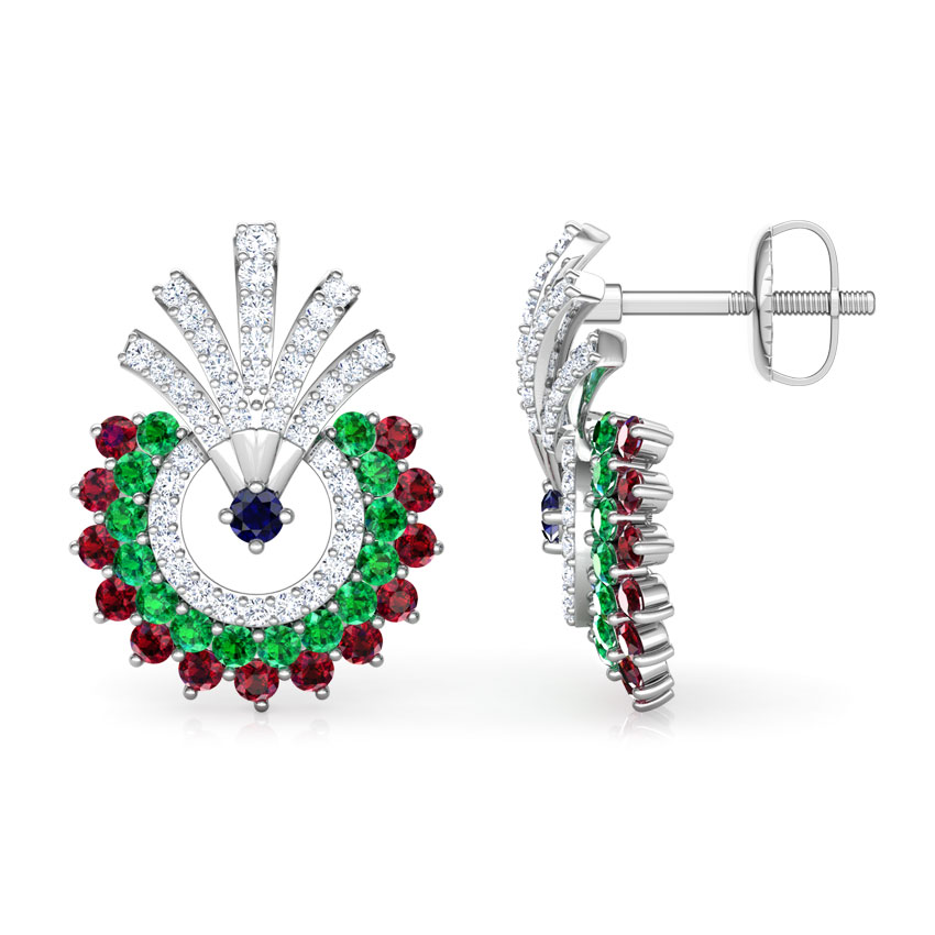 Hrishita Vibrant Gemstone Stud Earrings Hrishita Vibrant Gemstone Stud Earrings