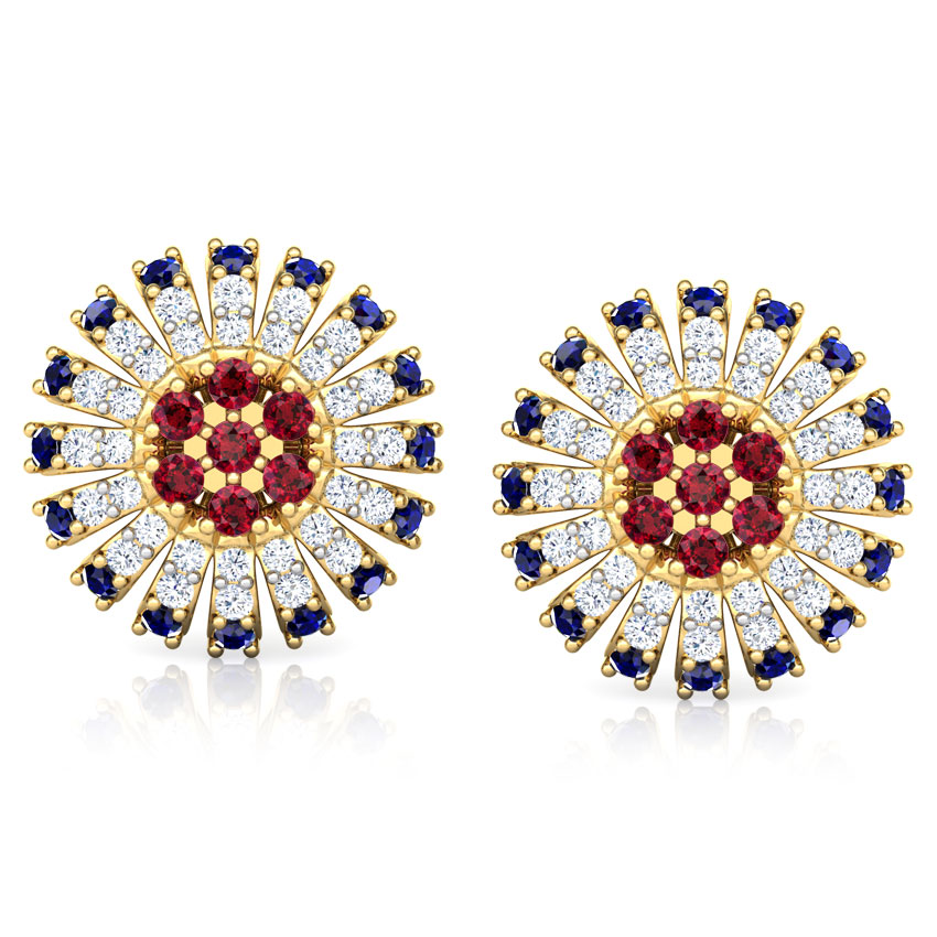 Nitya Vibrant Gemstone Stud Earrings Nitya Vibrant Gemstone Stud Earrings