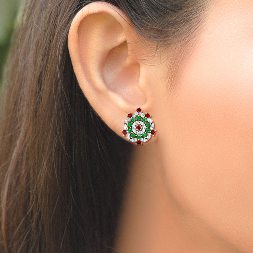 Tara Vibrant Gemstone Stud Earrings