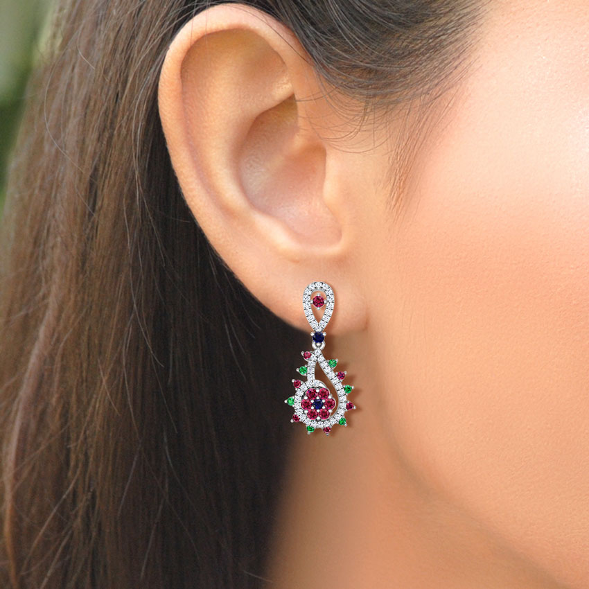 Pia Vibrant Gemstone Drop Earrings Pia Vibrant Gemstone Drop Earrings