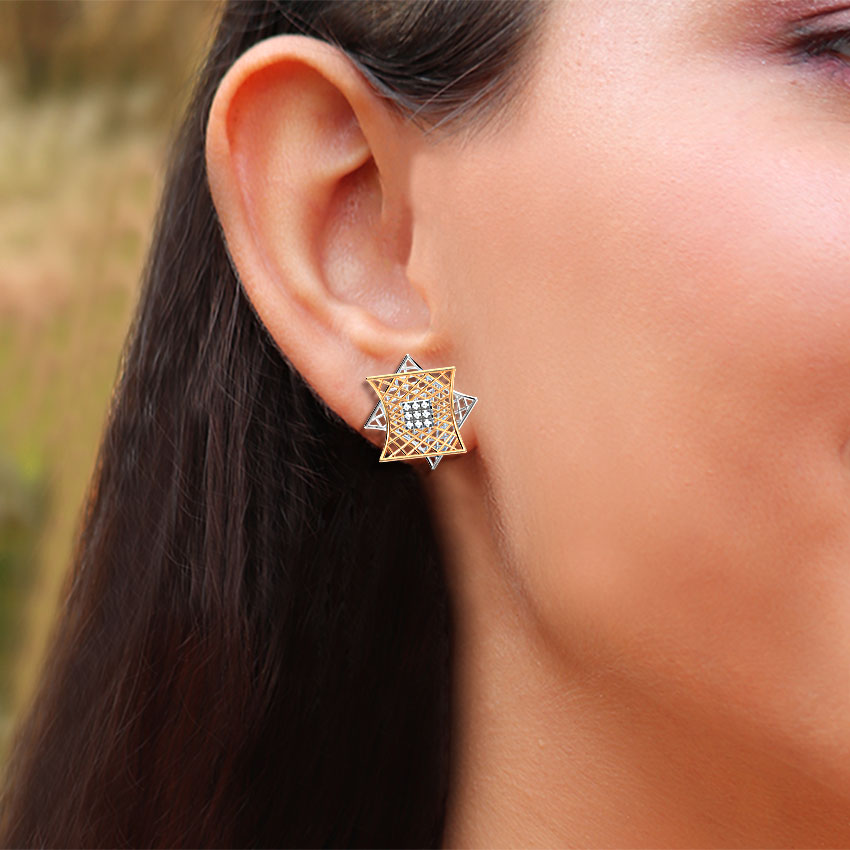 Quad String Art Stud Earrings