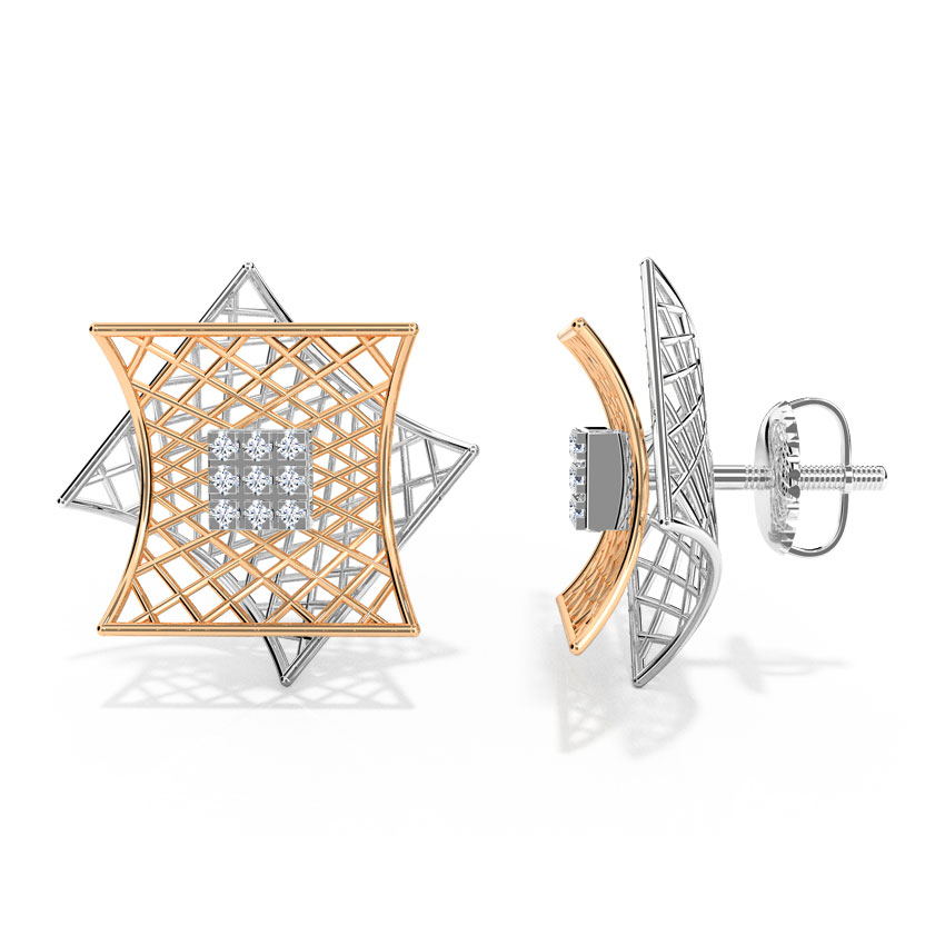 Quad String Art Stud Earrings