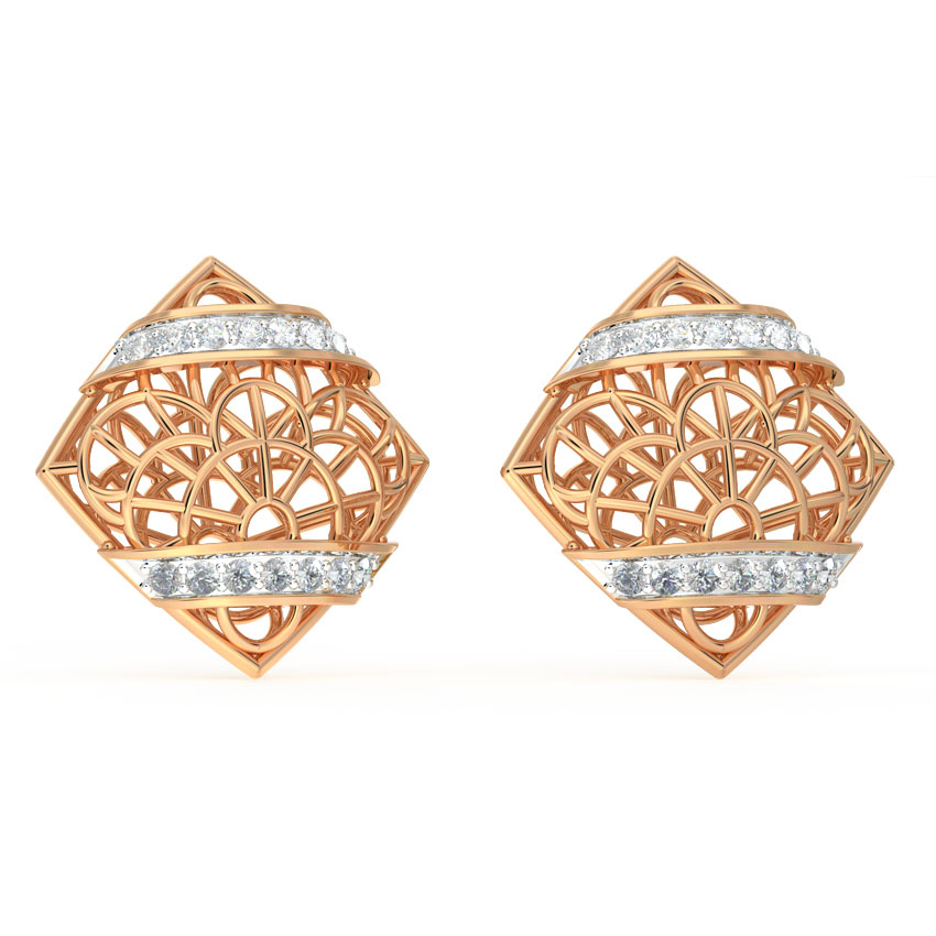 Intricate Mesh Diamond Stud Earrings Intricate Mesh Diamond Stud Earrings