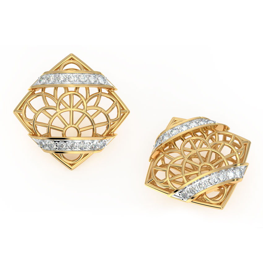 Intricate Mesh Diamond Stud Earrings Intricate Mesh Diamond Stud Earrings