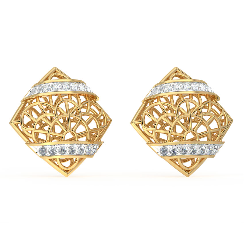 Intricate Mesh Diamond Stud Earrings Intricate Mesh Diamond Stud Earrings