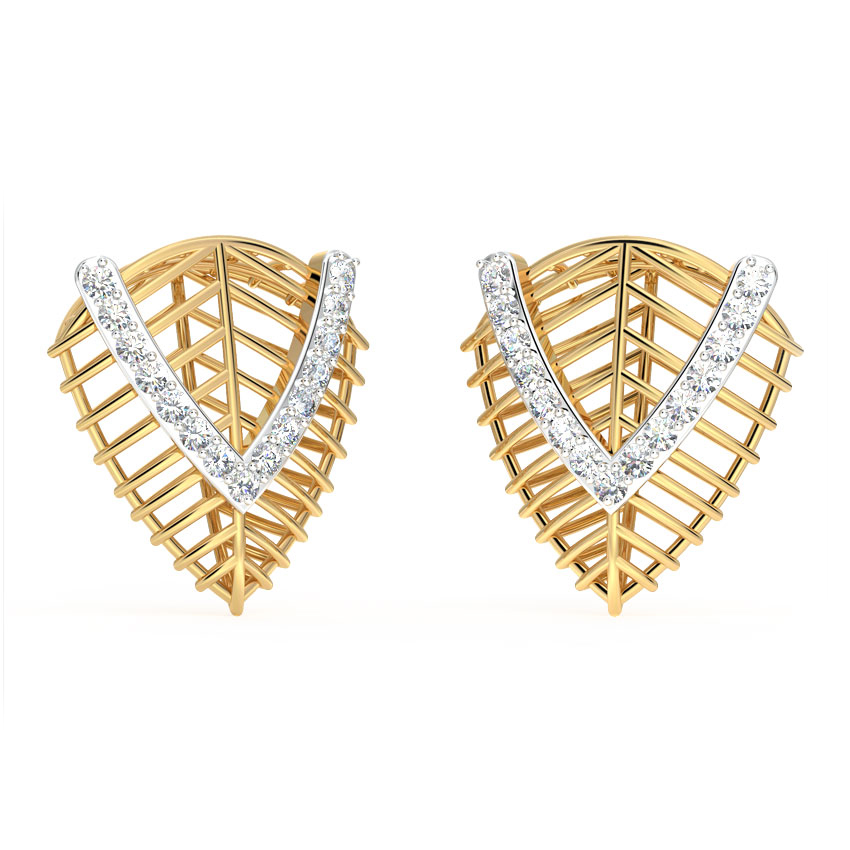 Leaf Mesh Stud Earrings