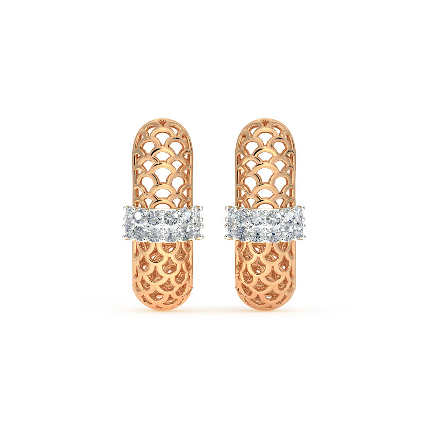 Classic Mesh Diamond Hoop Earrings Classic Mesh Diamond Hoop Earrings