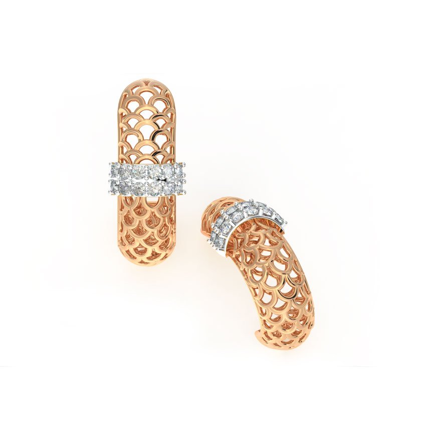 Classic Mesh Diamond Hoop Earrings Classic Mesh Diamond Hoop Earrings