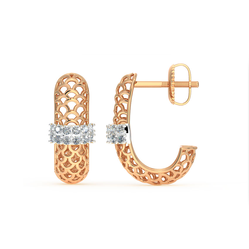 Classic Mesh Diamond Hoop Earrings Classic Mesh Diamond Hoop Earrings