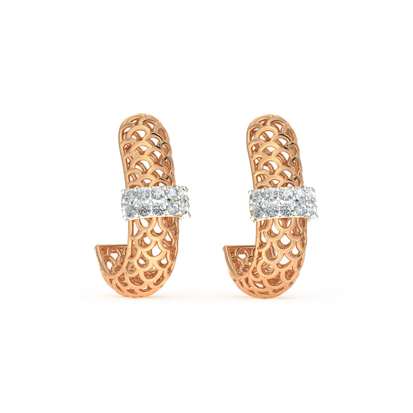 Classic Mesh Diamond Hoop Earrings Classic Mesh Diamond Hoop Earrings