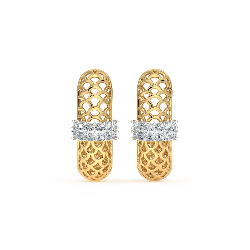 Classic Mesh Diamond Hoop Earrings Classic Mesh Diamond Hoop Earrings